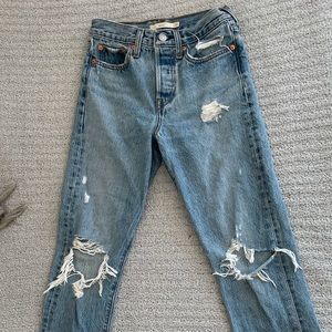 ripped “wedge” levis